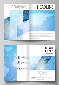 The vector illustration of the editable layout of two A4 format modern cove.. Stock Illustration