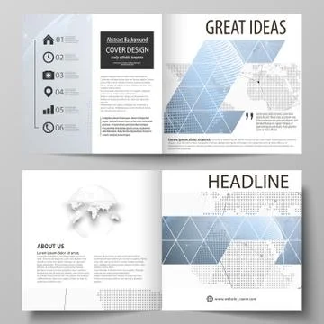 The vector illustration of the editable layout of two covers templates for .. Stock Illustration