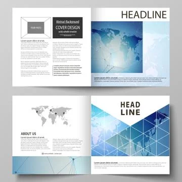 The vector illustration of the editable layout of two covers templates for Stock Illustration