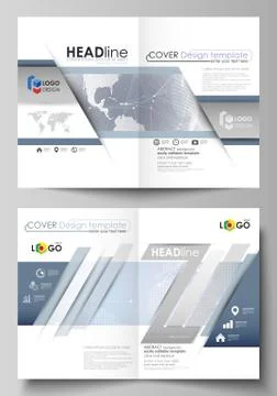 The vector illustration of the editable layout of two A4 format modern cover Stock Illustration
