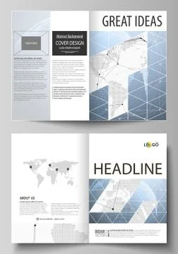 The vector illustration of the editable layout of two A4 format modern cover Stock Illustration