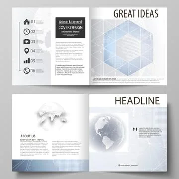 The vector illustration of the editable layout of two covers templates for Stock Illustration
