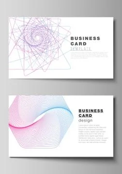 Vector illustration of the editable layout of two creative business cards des Illustrazione stock