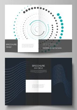 The vector illustration of the editable layout of two A4 format cover mockups Stock Illustration