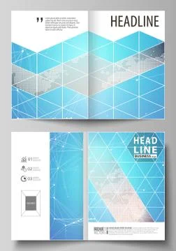 The vector illustration of the editable layout of two A4 format modern cover  Stock Illustration