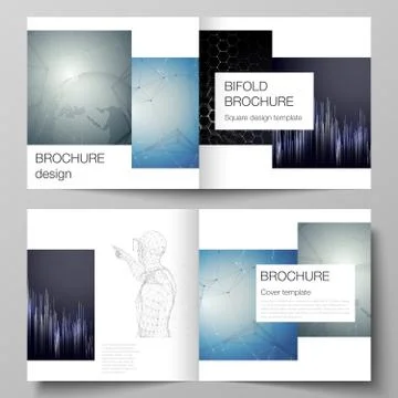 The vector illustration of the editable layout of two covers templates for 스톡 일러스트