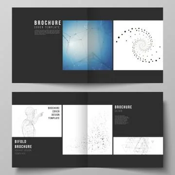 The vector illustration of the editable layout of two covers templates for 스톡 일러스트