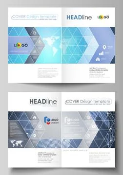 The vector illustration of the editable layout of two A4 format modern cover  Stock Illustration