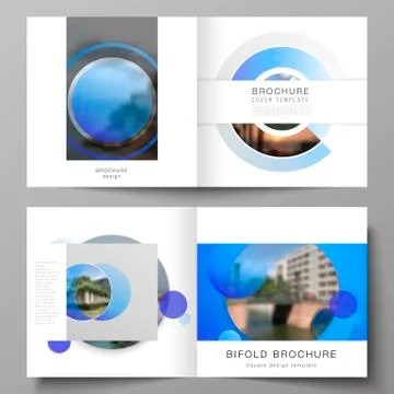 The vector illustration of the editable layout of two covers templates for Stock Illustration
