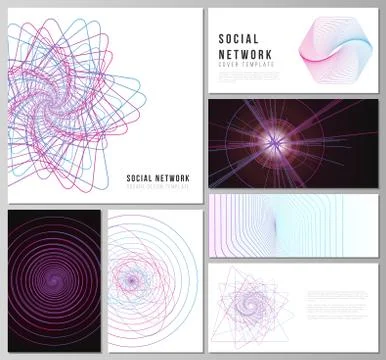 Vector illustration of the editable layouts of modern social network mockups in Ilustração Stock