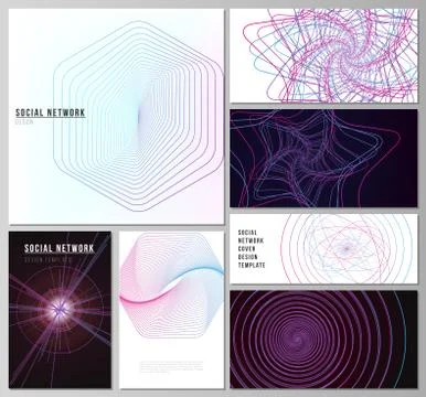 Vector illustration of the editable layouts of modern social network mockups in Illustrazione stock