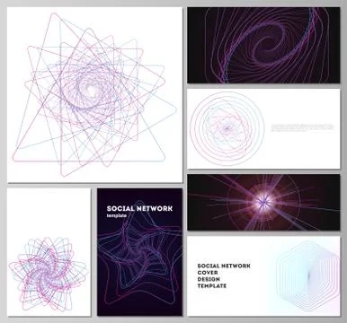 Vector illustration of the editable layouts of modern social network mockups in Illustrazione stock