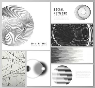 Vector illustration of the editable layouts of modern social network mockups in Stock Illustration