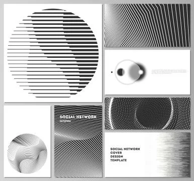 Vector illustration of the editable layouts of modern social network mockups in Illustrazione stock