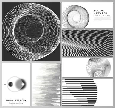 The vector illustration of the editable layouts of modern social network mockups Illustrazione stock