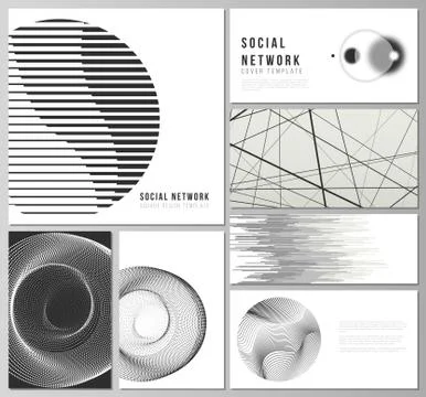 The vector illustration of the editable layouts of modern social network mockups Illustrazione stock