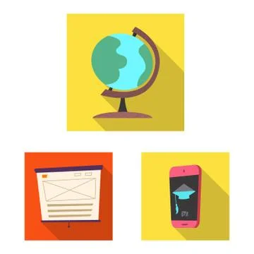 Vector illustration of education and learning sign. Collection of education and Stock Illustration