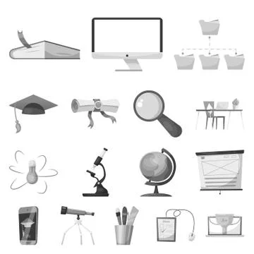 Vector illustration of education and learning logo. Collection of education and Stock Illustration