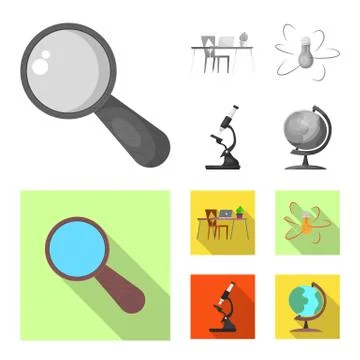 Vector illustration of education and learning sign. Set of education and school Stock Illustration