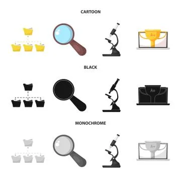 Vector illustration of education and learning symbol. Collection of education Stock Illustration