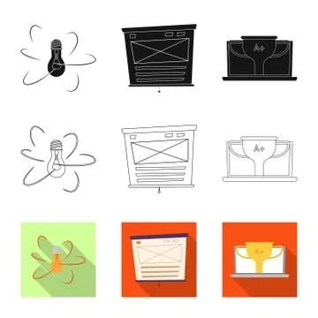 Vector illustration of education and learning symbol. Set of education and Illustrazione stock