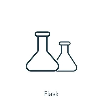 Vector Illustration Of Education Icon On Flask In Trendy Flat Style. Educatio Stock Illustration