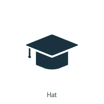 Vector Illustration Of Education Icon On Hat In Trendy Flat Style. Education  Stock Illustration