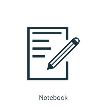 Vector Illustration Of Education Icon On Notebook In Trendy Flat Style. Educa Stock Illustration