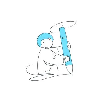 A vector illustration for education. People finding joy in creative writing a Stock Illustration