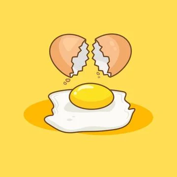 Vector Illustration of egg cracked cartoon Stock Illustration