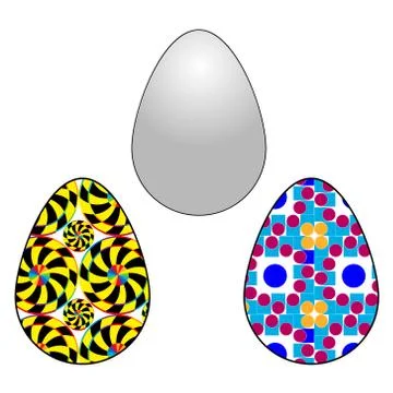 Vector illustration of an egg with a different color and texture filling with Stock Illustration