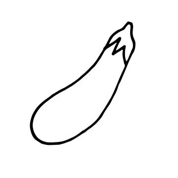 Vector illustration of an eggplant doodle. Stock Illustration