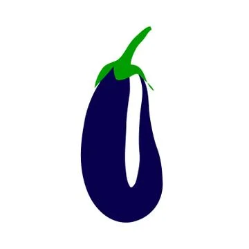 Vector illustration of eggplant on a white Stock Illustration