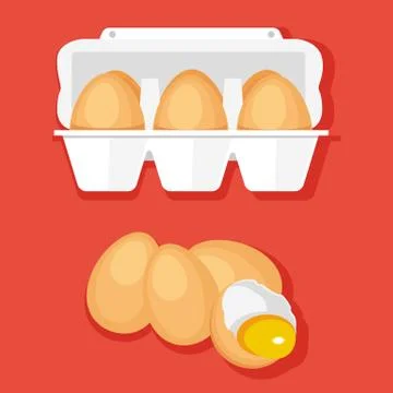 Vector illustration of eggs in container Stock Illustration