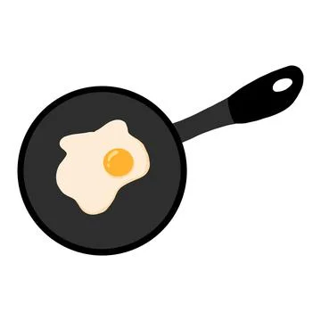 Vector illustration of eggs in a frying pan. Stock Illustration
