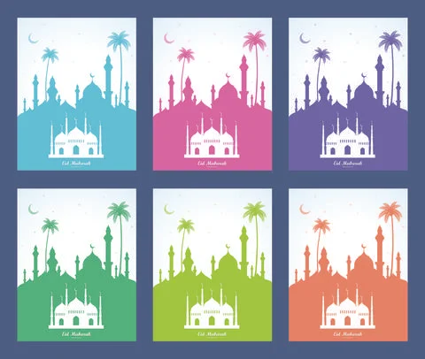 Vector illustration Eid Mubarak Illustrazione stock