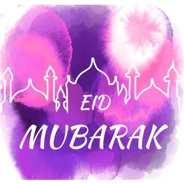 Vector illustration of eid mubarak, muslim traditional Stock Illustration