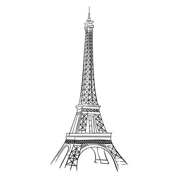 Vector illustration of Eiffel Tower. Travel to Paris poster, greeting card Stock Illustration