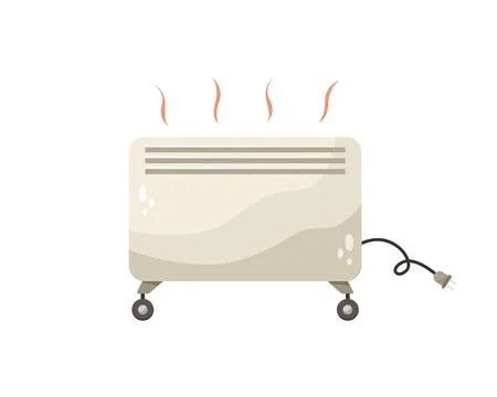 Vector illustration of an electric heater. It's cold in the apartment. Stock-Illustration