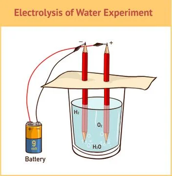 Vector illustration of Electrolysis: Splitting Water Stock Illustration