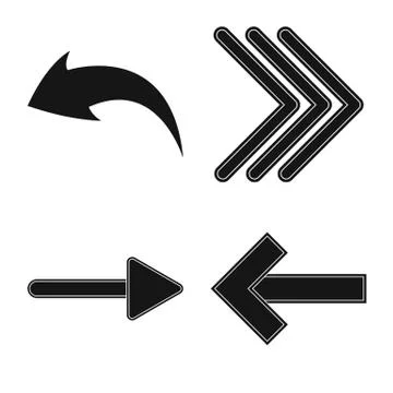 Vector illustration of element and arrow logo. Set of element and direction Stock Illustration