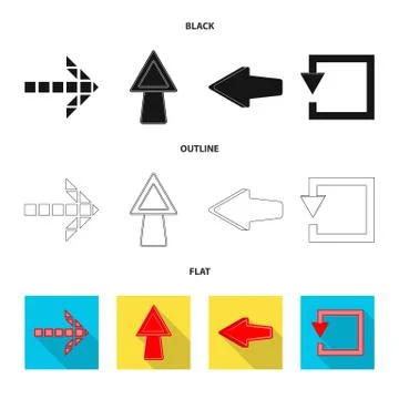 Vector illustration of element and arrow logo. Set of element and direction Stock Illustration