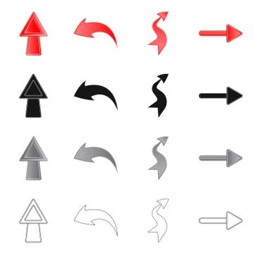 Vector illustration of element and arrow logo. Set of element and direction Illustrazione stock