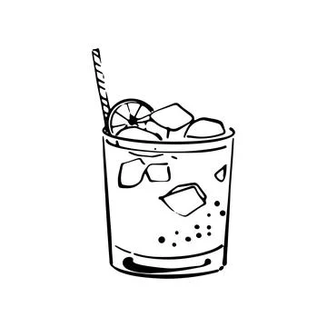Vector illustration element coctail in doodle style. Illustrazione stock