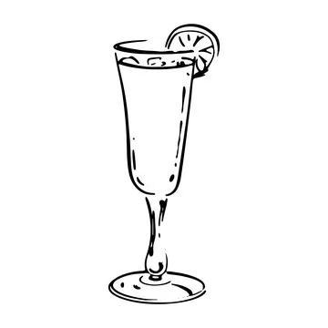 Vector illustration element coctail in doodle style. Stock Illustration