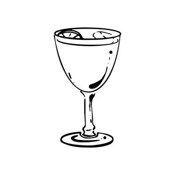 Vector illustration element coctail with umbrella in doodle style. Illustrazione stock