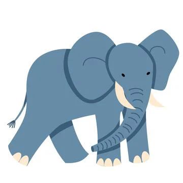 Vector illustration of an elephant in a flat style Stock-Illustration