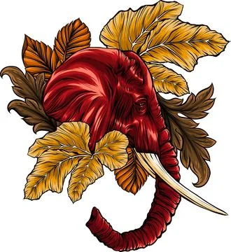 Vector illustration of Elephant head digital draw Stock Illustration