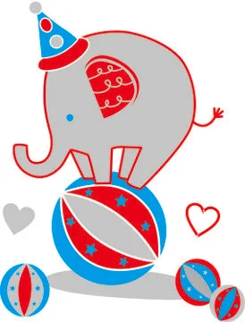 Vector Illustration of elephant playing Stock Illustration