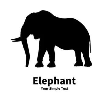 Vector illustration elephant silhouette Stock Illustration